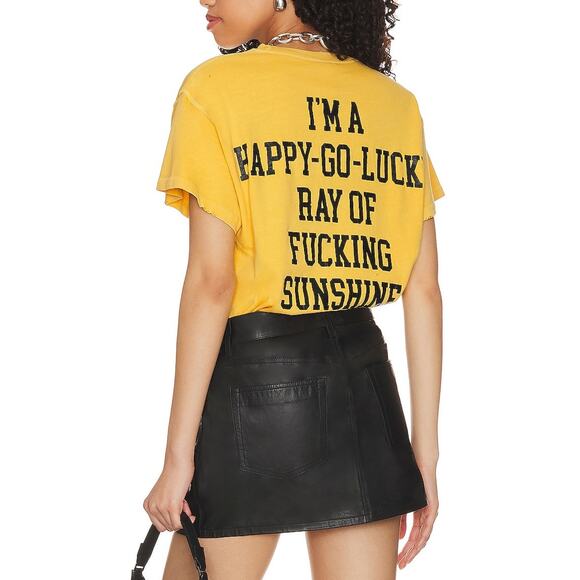 Madeworn Yellow Cotton Happy - Go - Lucky Tee Size L - Picture 1 of 3